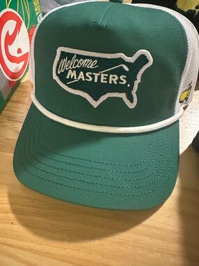 Masters Green and White Trucker Hat with Welcome Masters Patch